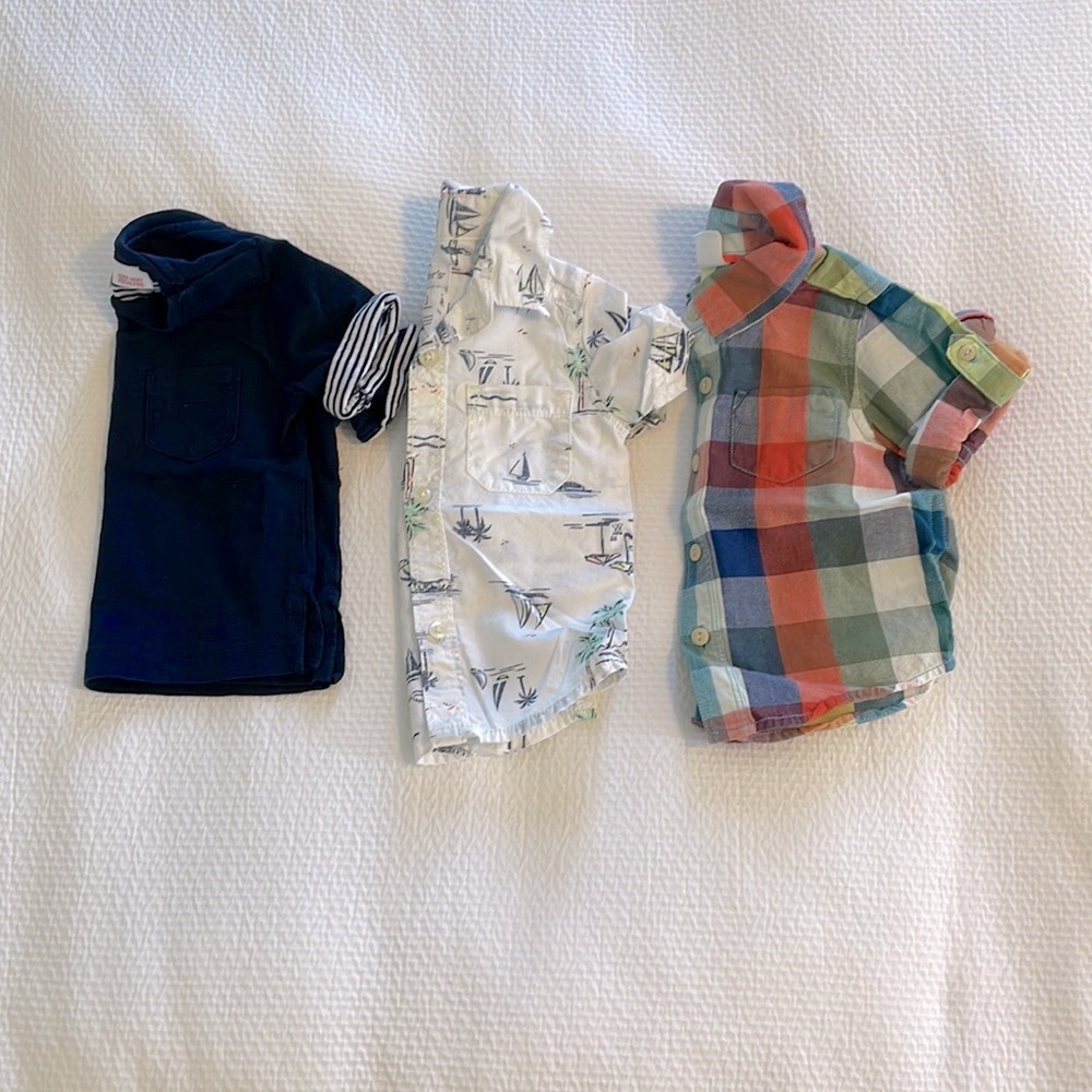Baby Boy Summer Shirt Bundle - Gap - Zara Baby - Carter’s - Size 3-6 Months